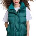 Champion womens Satin Quilted Puffer Vest With Stand Collar (Small, Rainforest)