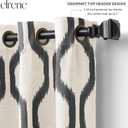 Elrene Home Fashions Renzo Ikat Geometric Room-Darkening Window Curtain, Living Room and Bedroom Drape with Grommets, 52"x84", 1 Panel, Black
