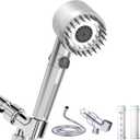 High Pressure Handheld Shower Head High Pressure Shower Heads- High Flow Even with Low Water Pressure - Hand Held Showerhead Set with 59Replacement Hose/Bracket and Cotton Filters (Premium Chrome)