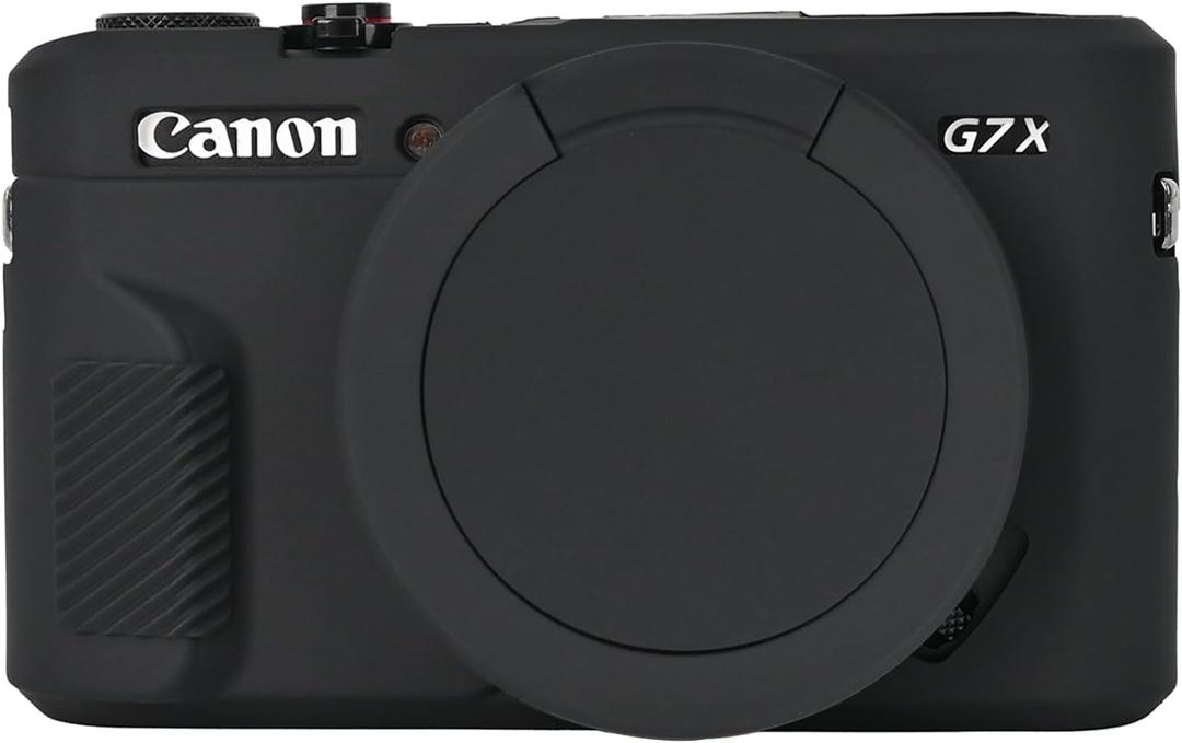 Easy Hood G7X Mark II Case, Protective Case for Canon Powershot G7X Mark II Digital Camera, Removable Lens Cover Silicone Sleeve Soft Camera Cover Rubber Protective Body Skin- Black