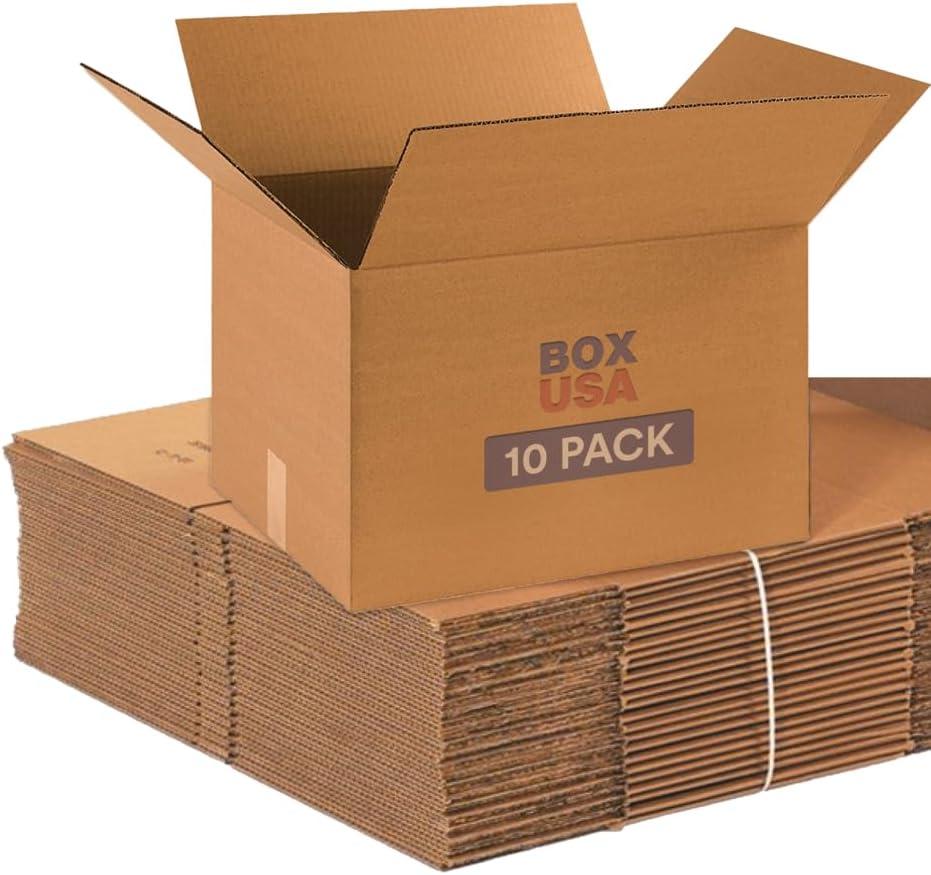 BOX USA Moving Boxes Medium 18"L x 14"W x 12"H Pack of 10 | Corrugated Cardboard Box for Shipping, Mailing, Packing, Packaging and Storage 18x14x12