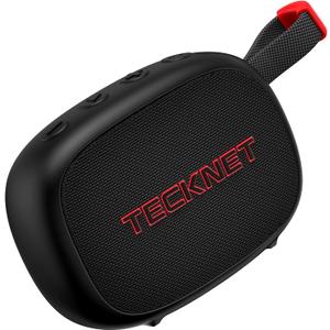 TECKNET Portable Bluetooth Speaker, IP67 Waterproof Speaker with Stereo Sound, Up to 30H Playtime, Magnetic Design, BT 5.4, TWS Pairing Small Bluetooth Speaker for Home/Party/Outdoor/Travel (New, Black)