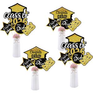 2 x 20Pcs Graduation Centerpieces for Tables 2026 - Gold Table Toppers Centerpieces for Class of 2026 Grad Party Decorations 2026 - Graduation Decorations 2026