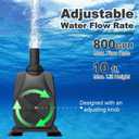 SongLong 800GPH(3000L/H) 10ft Power Cord Submersible Pump,Over Heating Protection Water Pump with 10ft Lift for Fountains, Ponds, Aquariums & Hydroponics.