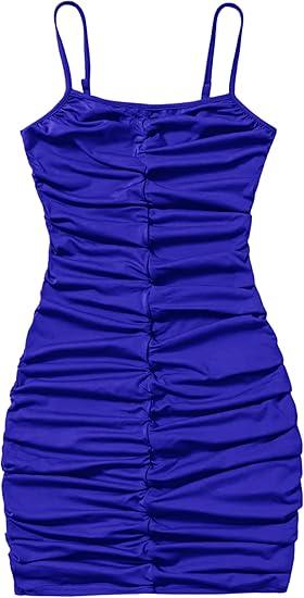 EXARUS Girls Formal Long Sleeve/Spaghetti Strap Dress Teen Party Dance Tween Juniors Tight Cute Bodycon Short Dresses 12