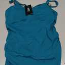 Tankini Tops for Women - V Neck Tummy Control Bathing Suit Top Only No Bottom, S