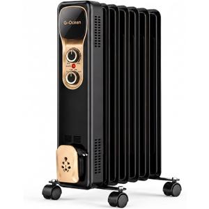 Oil Filled Radiator Heater,1500W,Manual Knob,Silent Heating