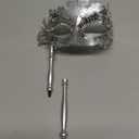 Hoshin Masquerade Mask with Stick, Mardi Gras Deecorations Venetian Masks for Womens (Sliver)