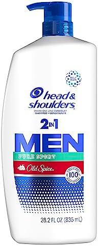 Head and Shoulders Mens 2 in 1 Dandruff Shampoo and Conditioner, Anti-Dandruff Treatment, Old Spice Pure Sport for Daily Use, Paraben Free, 31.4 oz