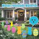 12PCS Easter Yard Signs Outdoor Decorations, Easter Bunny & Colorful Egg Garden Stakes for Lawn, Patio, Front Yard, Spring Holiday Outdoor Decor