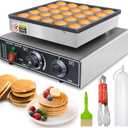 Mini Pancake Maker 25pcs, Dutch Pancake Baker Maker Commercial Poffertjes Electric Dorayaki Maker, Stainless Steel, Temp & Time Control, 900W Commercial Pancake Maker, 50-300 Poffertjes Maker
