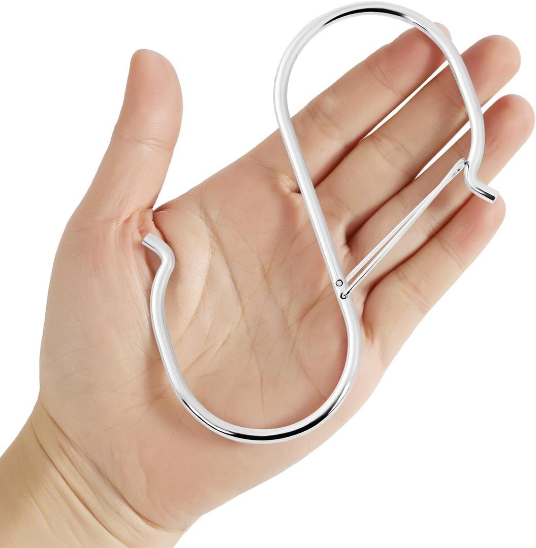 Heavy Duty Large S Hooks, 4.96 inch Large S Hooks, Set for Hanging Plants, Kitchen Cabinet Handles,s Hooks Buckle Side is Suitable for mostrods,Less Than 1.2inch in diamete mostrods (silver-16pcs)