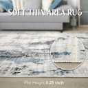 Washable Area Rugs 2x6 Runner Rug for Entryway: Modern Abstract Neutral Soft Indoor Carpet for Hallway Front Door Kitchen Bathroom Bedroom - Grey Blue