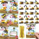 Libima 30 Set Valentine's Day Construction Vehicle Truck with Greeting Cards, 3D Construction Vehicle Toys and Happy Valentines Cards Classroom Exchange Gifts Prizes Party Favor for Kids