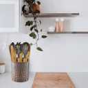Monarch Abode Kitchen Utensil Holder Hand Hammered Metal Antique Copper Utensil Holder, Decorative Utensil Crock for Kitchen Counter, Cooking Tool and Spatula Holder for Countertop, Caddy Organizer
