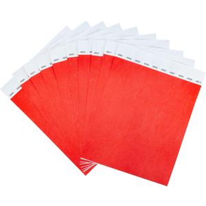 DGBDPACK 100 Pcs Wristbands, 1-100 Consecutive Numbers Waterproof Tearproof Wrist Straps Admission Bracelets Tickets (Red)