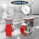 3200 lb Capacity Industrial Caster Wheels with Polyurethane & Cast Iron, Swivel Plate Casters for Platform Trucks, U-Boat Carts, Military Equipment (2 Brake &2 Swivel)