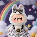 6 x Clothes for LABUBU 6.7inch (17cm) Doll, Cute Outfit Small Dress and Hairpin, Dress Up, Accessories (No Doll) (Black/White)