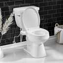 SAMODRA Non-Electric Bidet - Self Cleaning Dual Nozzle (Frontal and Rear Wash) Fresh Water Bidet Toilet Seat Attachment with Independent Adjustable Water Pressure (Classic White)