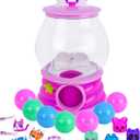 Gumball Magic - Magical Interactive Light Up Machine with 7 Gumball Surprises Inside! Includes 4 Collectible Squishy Fidget Toys, 3 Puffy Sticker Sets, and Positive Affirmations in each Gumball!