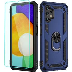 2 x for Galaxy A13 LTE 4G Case,(NOT for 5G) with Screen Protector,[Military Grade] 16ft. Drop Tested Cover with Magnetic Kickstand Car Mount Protective Case for Galaxy A13 4G, Blue