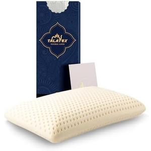 Talatex Talalay 100% Natural Premium Latex Pillow, Helps Relieve Pressure, No Memory Foam Chemicals, Perfect Package Best Gift with Removable Tencel Cover 23.4"×15.7"×5.5"