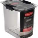 Rubbermaid Brilliance 12-Cup Airtight Food Storage Container, Perfect for Pantry Staples, Clear/Grey