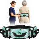 Rhino Valley Gait Belt Transfer Belt for Senior with 7 Handles, 59" Anti-Slip Transfer Belt for Elderly, Lift Belt with Quick Release Buckle, Medical Nursing Safety Patient Assist, Green Lily