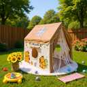 Capybara Kids Play Tent with Ball String Lights, Girls Boys Playhouse Gift, 47" x 39" x 51"