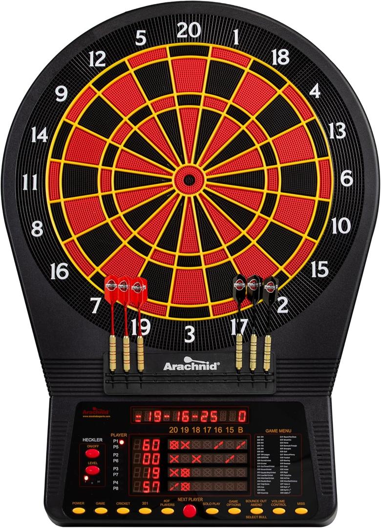 Arachnid Cricket Pro Tournament-Quality Dartboard with 35 Games and 318 Variations (6 Cricket Games)