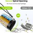 3 x AUVON Large Pill Organizer, Pill Dispenser for Holding 6 Various Vitamins, Pill Box Case with Anti-Mixing & Wide Opening Design, Easy to Retrieve Meds, Includes 20 Pcs Stick-on Labels (Black)