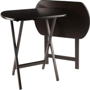 Winsome Cade Set of 2 Foldable Snack Tables, Oversized, for Living Room, 25", No Assembly, Coffee