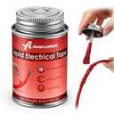 Liquid Electrical Tape 4oz Waterproof Liquid Tape Electrical Insulating Glue with Brush Cap, High Temperature Resistant Flexible Rubber Coating for Wires Cables, Plug, Automotive(Red)