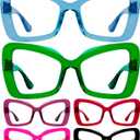 GUD Huge Butterfly Reading Glasses With Screwless Spring Hinge Metalless 6 Pack Oversized Readers for women +0.75 (6 Pack Mix Color-r2315)