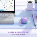 PEIOUS Wireless Mouse Jiggler - LED Wireless Mice with Build-in Mouse Mover, Rechargeable Moving Mouse for Laptop with Undetectable Random Movement Keeps Computers Awake - Purple