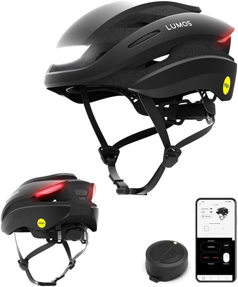 Lumos Ultra Smart Bike Helmet | Customizable Front and Back LED Lights with Turn Signals | Road Bicycle Helmets for Adults: Men, Women M-L