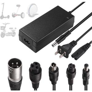 42V 2A Electric Scooter Charger 6 in1 Plugs Universal,for 36V Electric Scooter Ebike Lithium Batteryfor Jetson,Razor,Swagtron,Bird,Gotrax,Segway