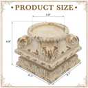2 Pcs Pedestal Stand for Decoration Display Distressed Vintage Column Stand White Embossed Plant Candle Pedestal Small Classic Plinth Base for Party Wedding Home Decorative Table Centerpiece