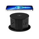 ANNQUAN 20 Amp Pop Up Countertop Outlet with 15W Wireless Charger,Max 65W Power Delivery,4.75" Pop Up Electrical Outlet with 3 Outlets 3 USB Ports for Home Office