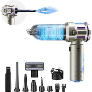 Car Vacuum Cleaner Cordless 16000PA - Handheld Vacuum -Portable Air Duster with BLDC Motor Slim Mini Vacuum Cleaner for Car-Home Sofa Gap Window-Office-Pets(Purple, Small)