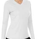 Boladeci Women's Swim Shirts Long Sleeve V Neck T Shirts UPF 50+ Sun Protection Quick Dry Rash Guard (Large)