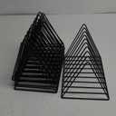 Urban Deco Triangle Desk Organizers Metal Wire Magazine Holder 7 Sections Decorative Organizer Vinyl Record Storage Office File Organizer For Desk - Black Magazine File Holder - Pack of 6