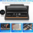 Vacuum Sealer - Powerful 95kPa vacuum sealer for food with Built-in Cutter Bag Storage,Easy-Lock Handle Digital Timer,2 Roll and 5 Pre-cut Bags & Hose Every Seal Perfect Freshness Locked In