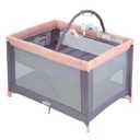 Pamo Babe Portable Playard with Mat Pad and Toy Bar Pink Play Yard for Baby