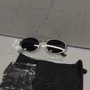 livho Retro Polarized Sunglasses - UV400 Protection, Oval Shape, Metal Frames - Matching Soft Case Inlcuded