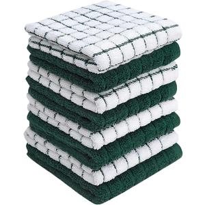 Bumble Dish Cloths (8 Pack) | 12" x 12" | 100% Cotton Kitchen Towels | 405 GSM | Soft, Highly Absorbent & Durable Dish Towels for Kitchen | Green