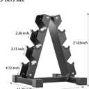 4-Tier Dumbbell Rack Stand, A-Frame Metal Weight Rack with Handle Space-Saving Strength Training Dumbbell Storage for Home Gym