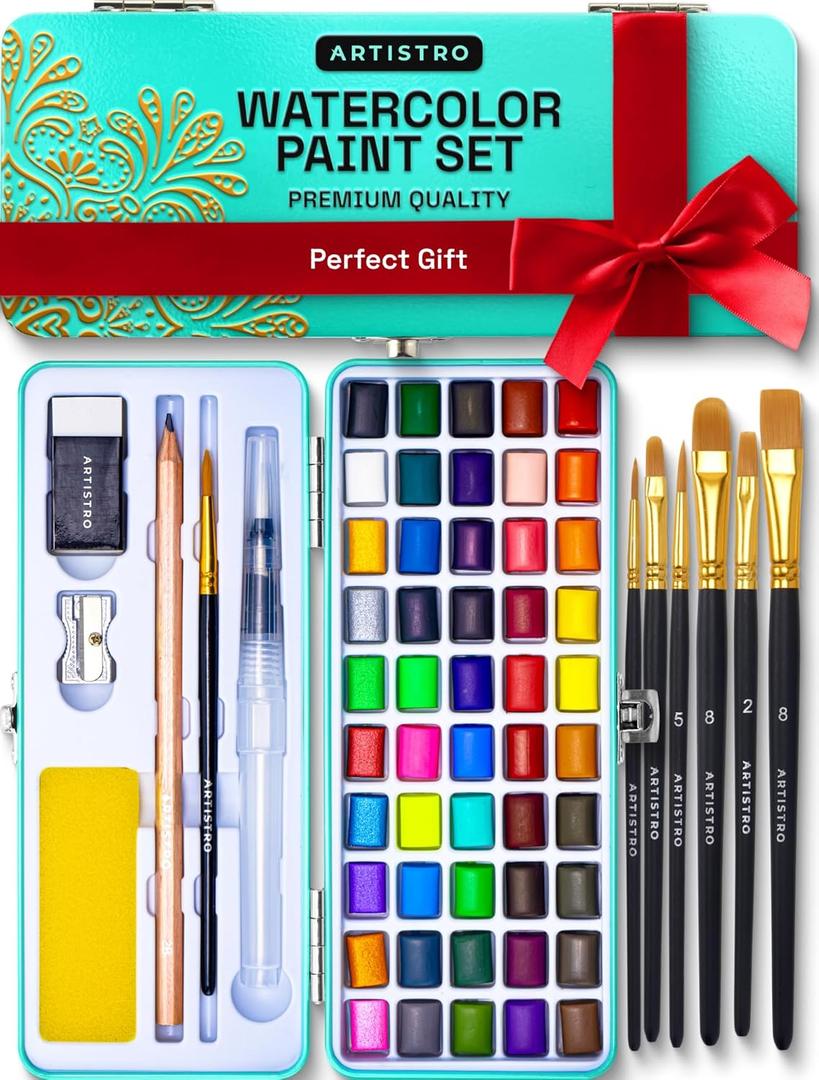 ARTISTRO Watercolor Paint Set - Portable Paint Kit - Perfect for Gifting to Adults, Teens, Tweens, & Kids - Art and Craft Supplies Kit