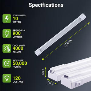 Slim Under Cabinet Light Linkable 18inch Led Green Watt,  60 Watt