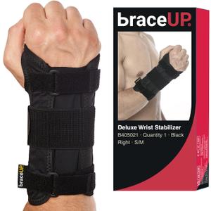 BraceUP Carpal Tunnel Wrist Brace for Men and Women - Metal Wrist Splint for Hand and Wrist Support and Tendonitis Arthritis Pain Relief, S/M